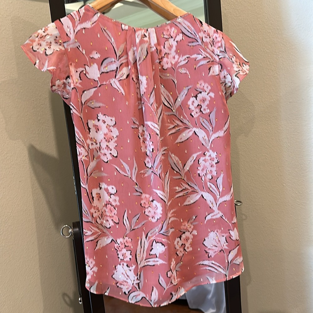 WHBM ruffle blouse with metallic accents - Picture 2 of 6